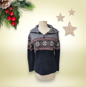 VTG Carolyn Taylor Essentials for By Design Ugly Christmas Sweater Snowflakes